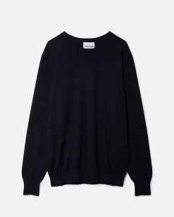 Kujten Sweaters & Sweatshirts>Round Neck Long-Sleeves Cashmere Sweater Bleu Marine Fonce