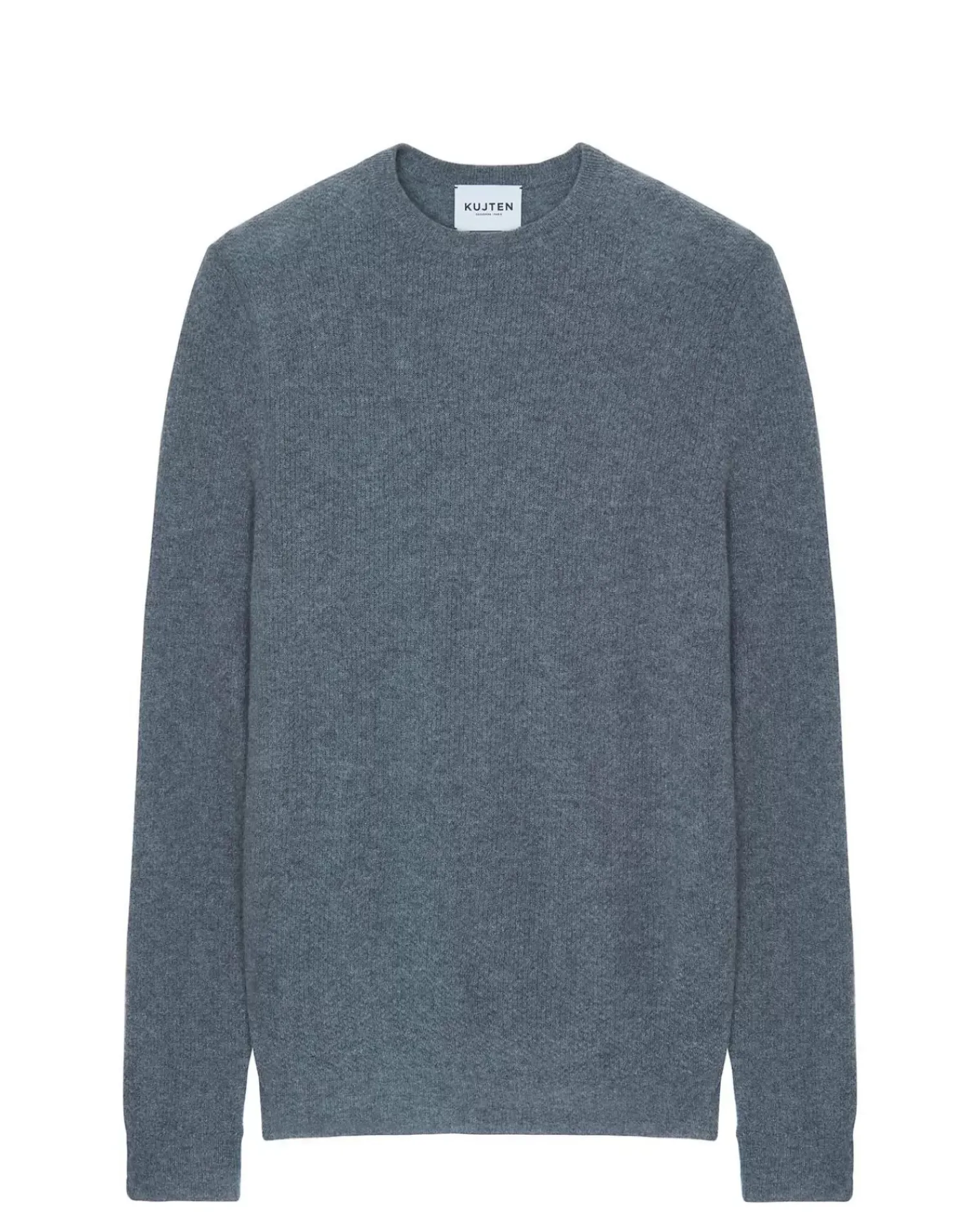 Kujten Sweaters & Sweatshirts>Round Neck Long-Sleeves Cashmere Sweater Gris Flanelle