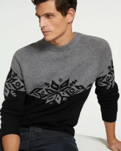 Kujten Sweaters & Sweatshirts>Round Neck Ski Sweater And Long Sleeves Noir