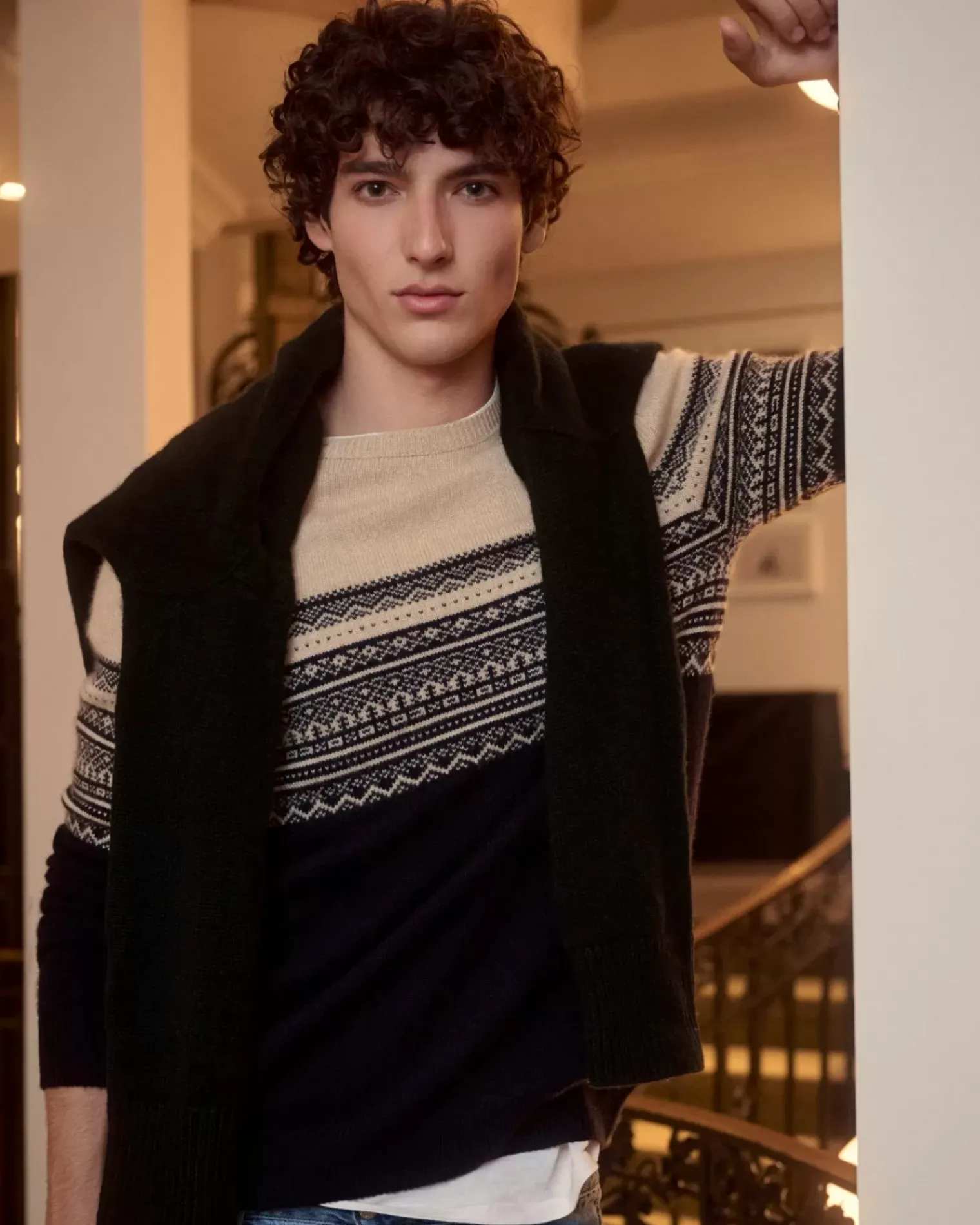 Kujten Sweaters & Sweatshirts>Round Neck Ski Sweater And Long Sleeves Bleu Marine Fonce