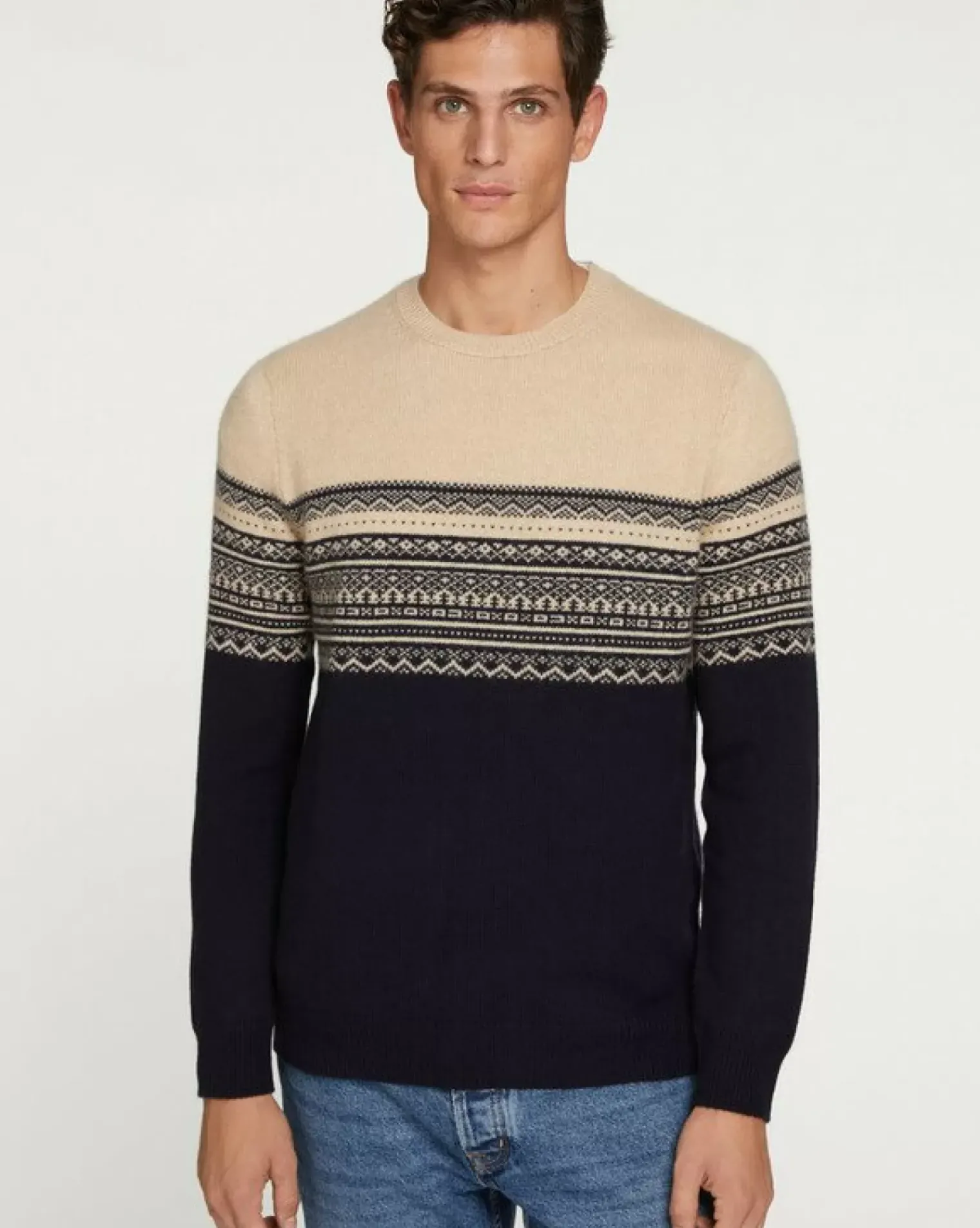 Kujten Sweaters & Sweatshirts>Round Neck Ski Sweater And Long Sleeves Bleu Marine Fonce