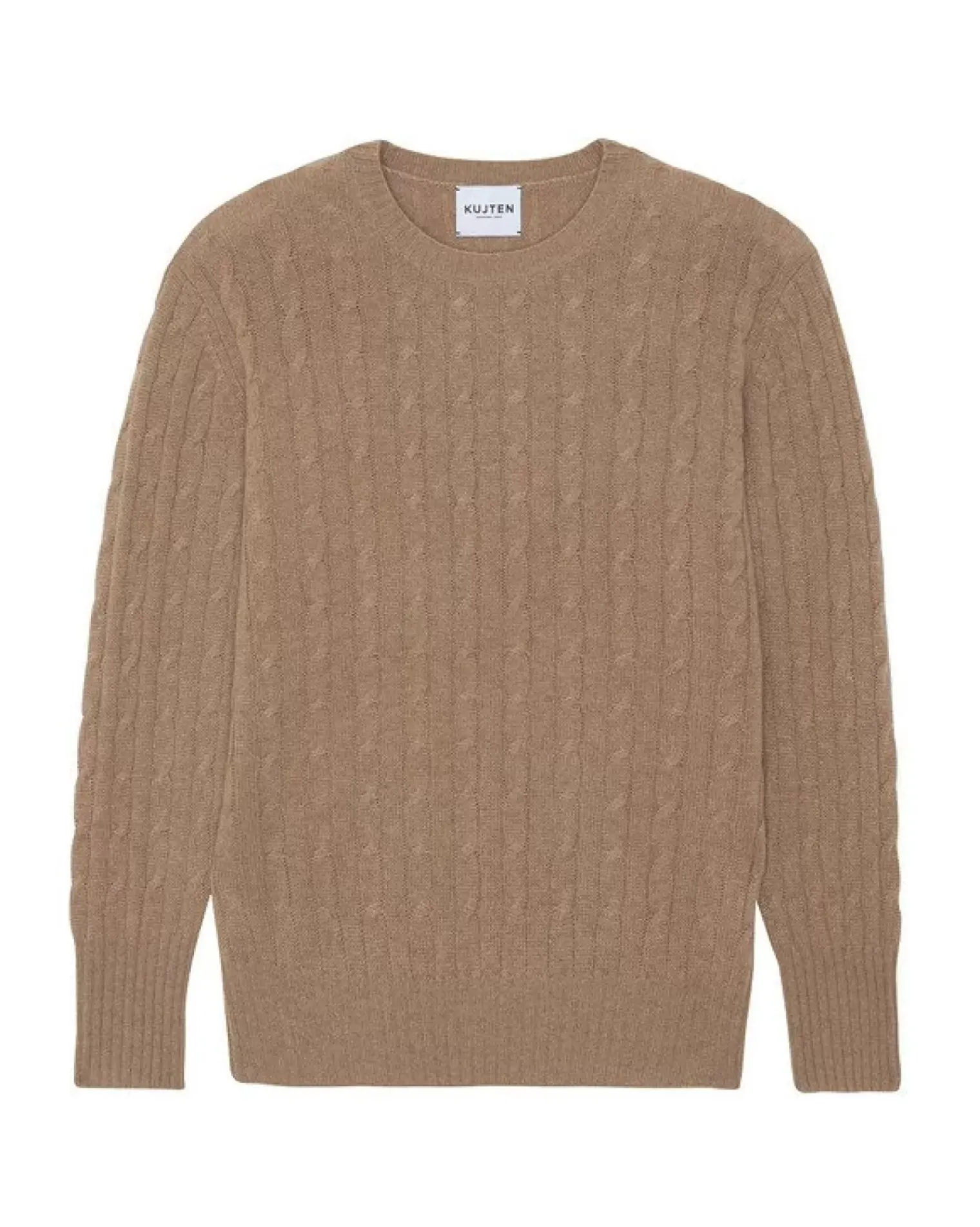 Kujten Sweaters & Sweatshirts>Round Neck Twisted Sweater Camelo