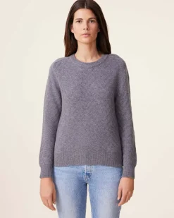 Kujten Sweaters & Sweatshirts>Round-Neck Cashmere Sweater, 4-Threads Gris Flanelle