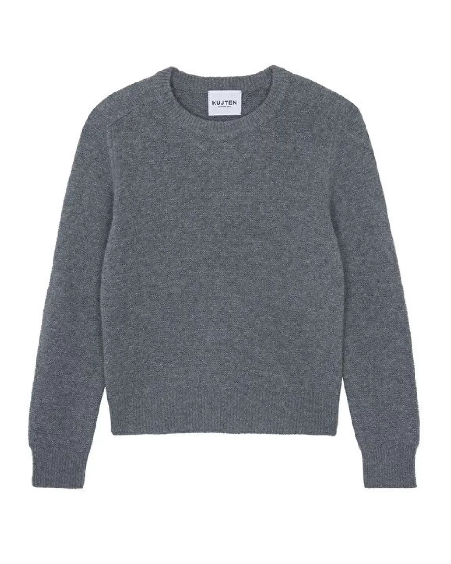 Kujten Sweaters & Sweatshirts>Round-Neck Cashmere Sweater, 4-Threads Gris Flanelle