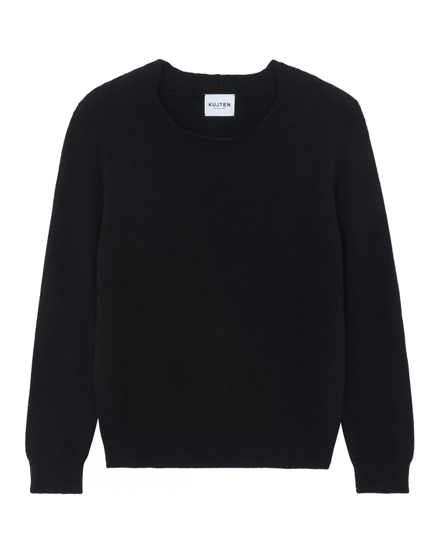 Kujten Sweaters & Sweatshirts>Sharp Edge Round Neck Cashmere Sweater Noir