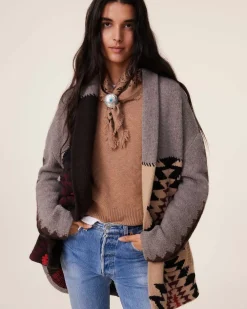 Kujten Jackets & Vests>Shawl Collar Cashmere Cardigan, 12-Threads Marron