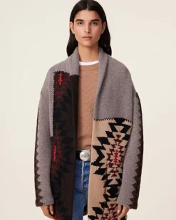 Kujten Jackets & Vests>Shawl Collar Cashmere Cardigan, 12-Threads Marron