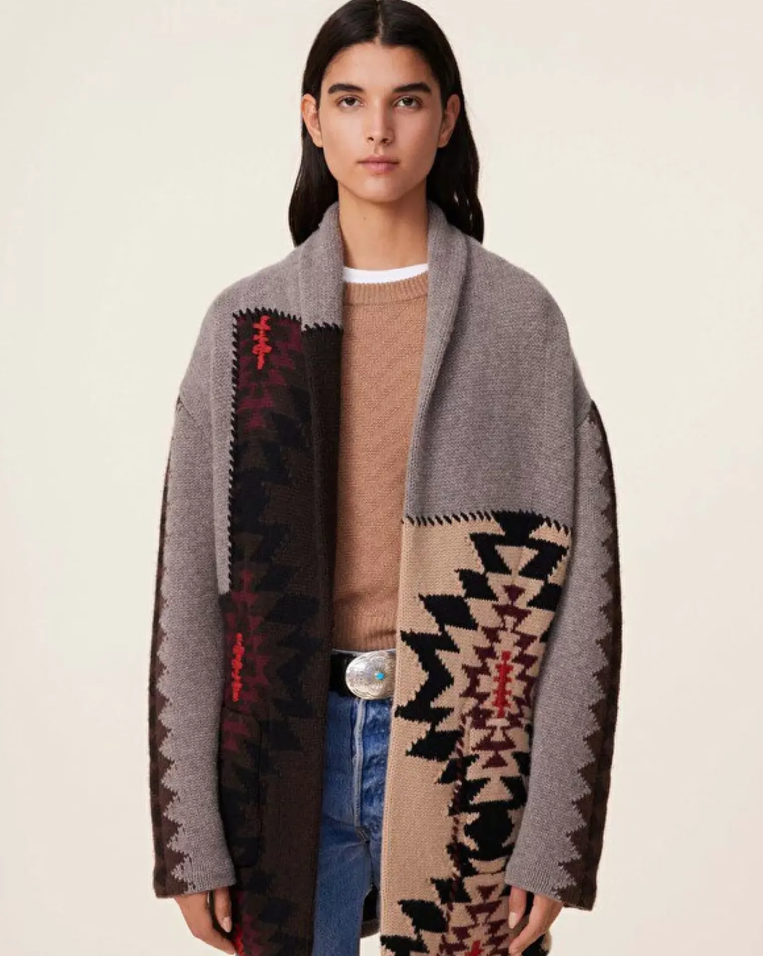 Kujten Jackets & Vests>Shawl Collar Cashmere Cardigan, 12-Threads Marron