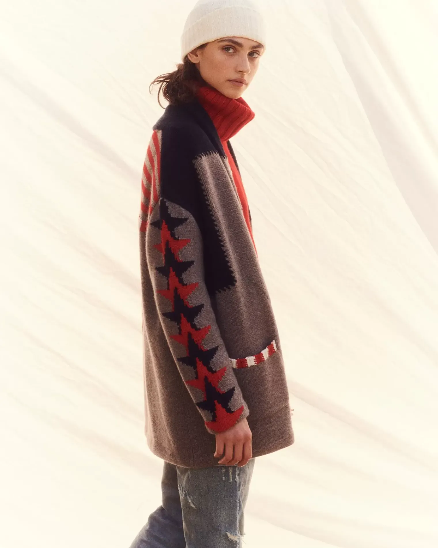 Kujten Jackets & Vests>Shawl Collar Cashmere Cardigan, 12-Threads Gris Granit