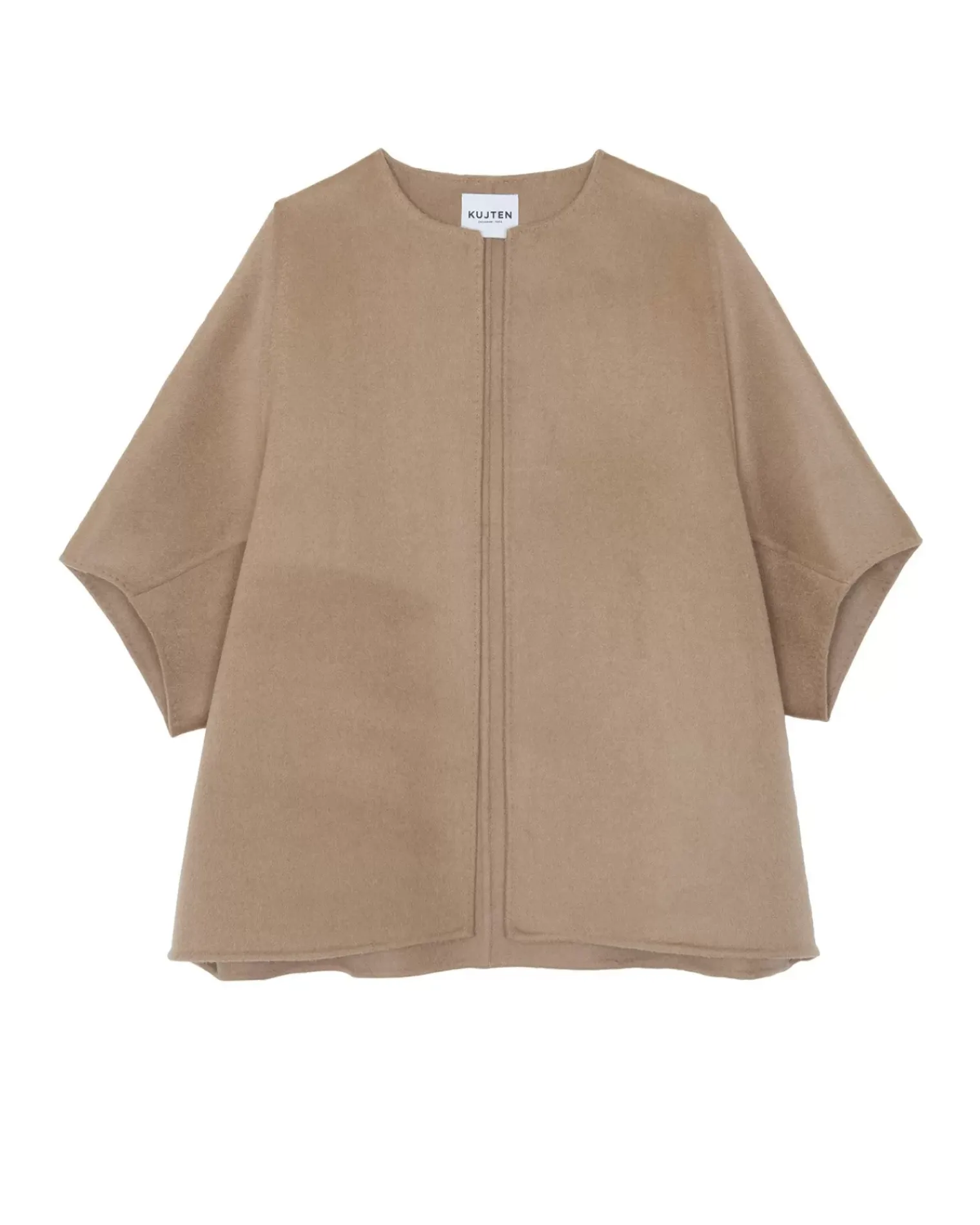 Kujten Capes & Ponchos>Short Kimono Cashmere Cape Camelo