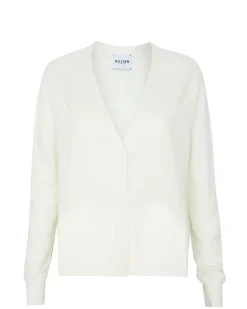 Kujten Jackets & Vests>Short Long Sleeves Cashmere Cardigan Blanc