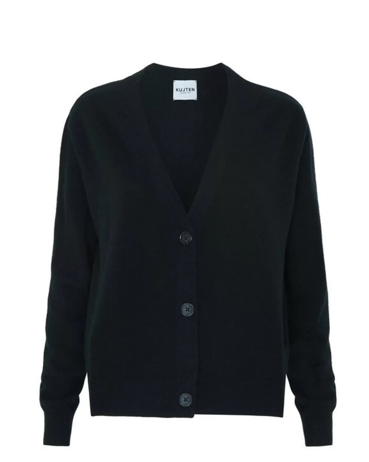 Kujten Jackets & Vests>Short Long Sleeves Cashmere Cardigan Noir