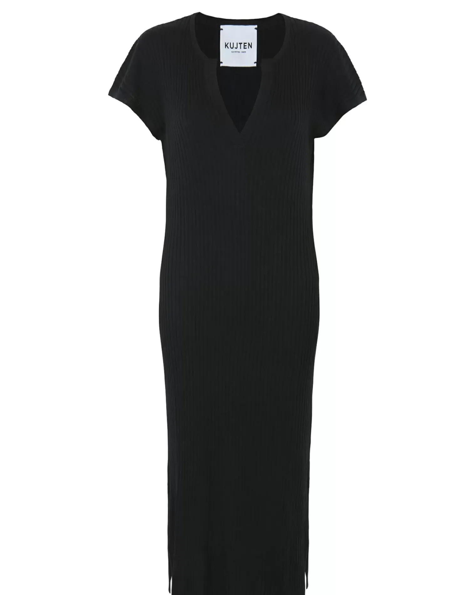 Kujten Dresses & Skirts>Silk-Cashmere Djellaba Dress Noir