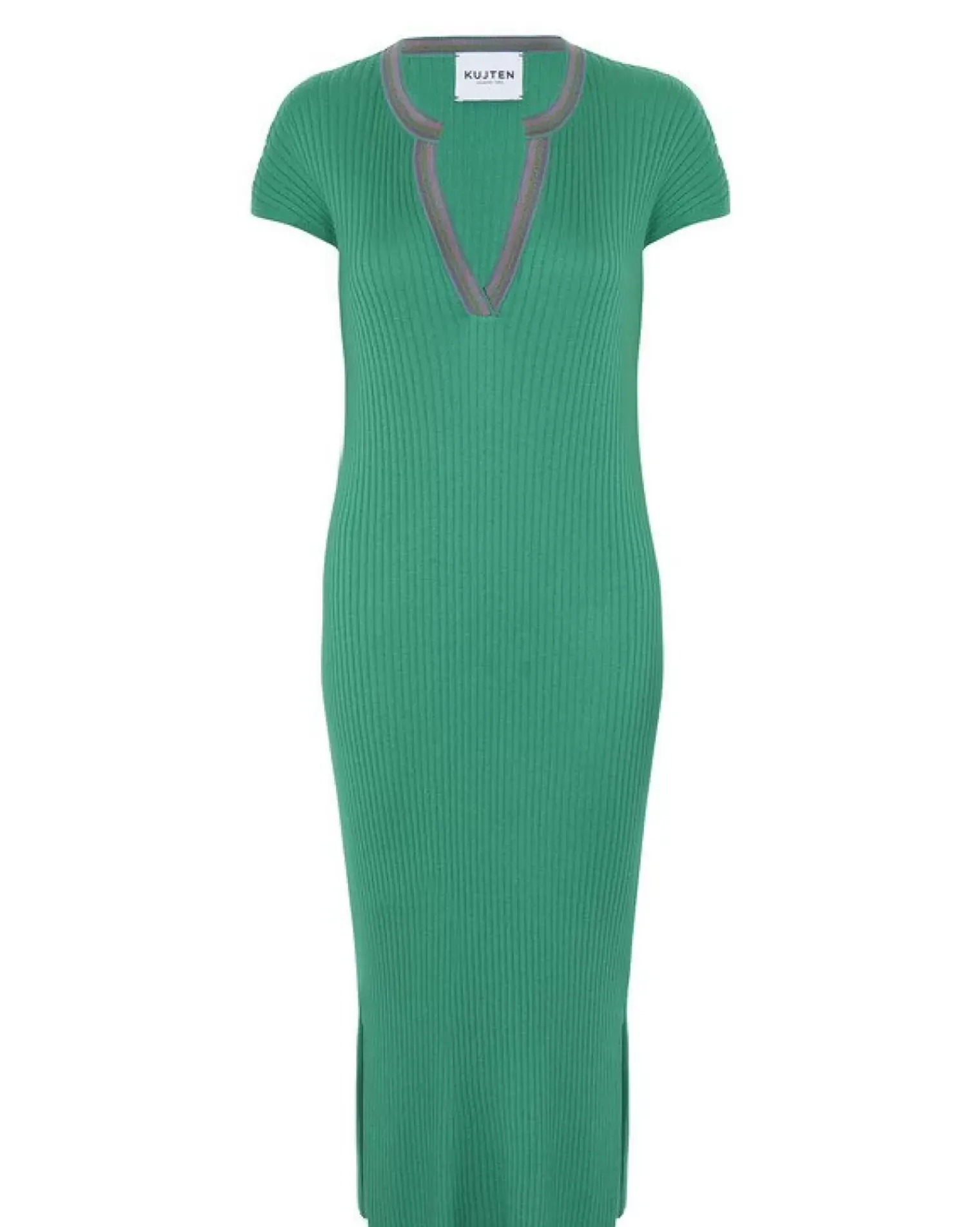 Kujten Dresses & Skirts>Silk-Cashmere Djellaba Dress Vert Jade