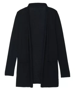 Kujten Jackets & Vests>Silk-Cashmere Long Sleeve Jacket Noir