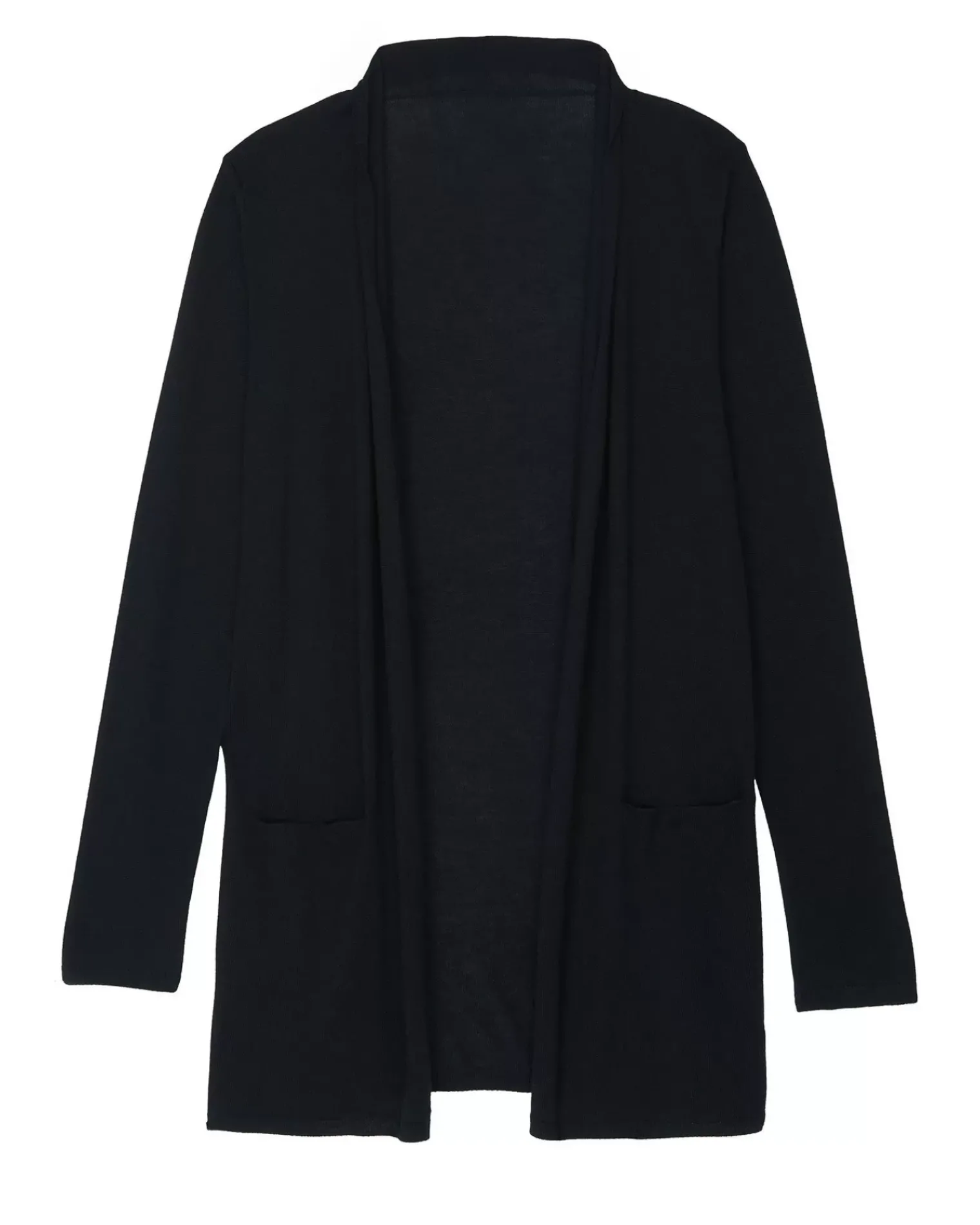 Kujten Jackets & Vests>Silk-Cashmere Long Sleeve Jacket Noir
