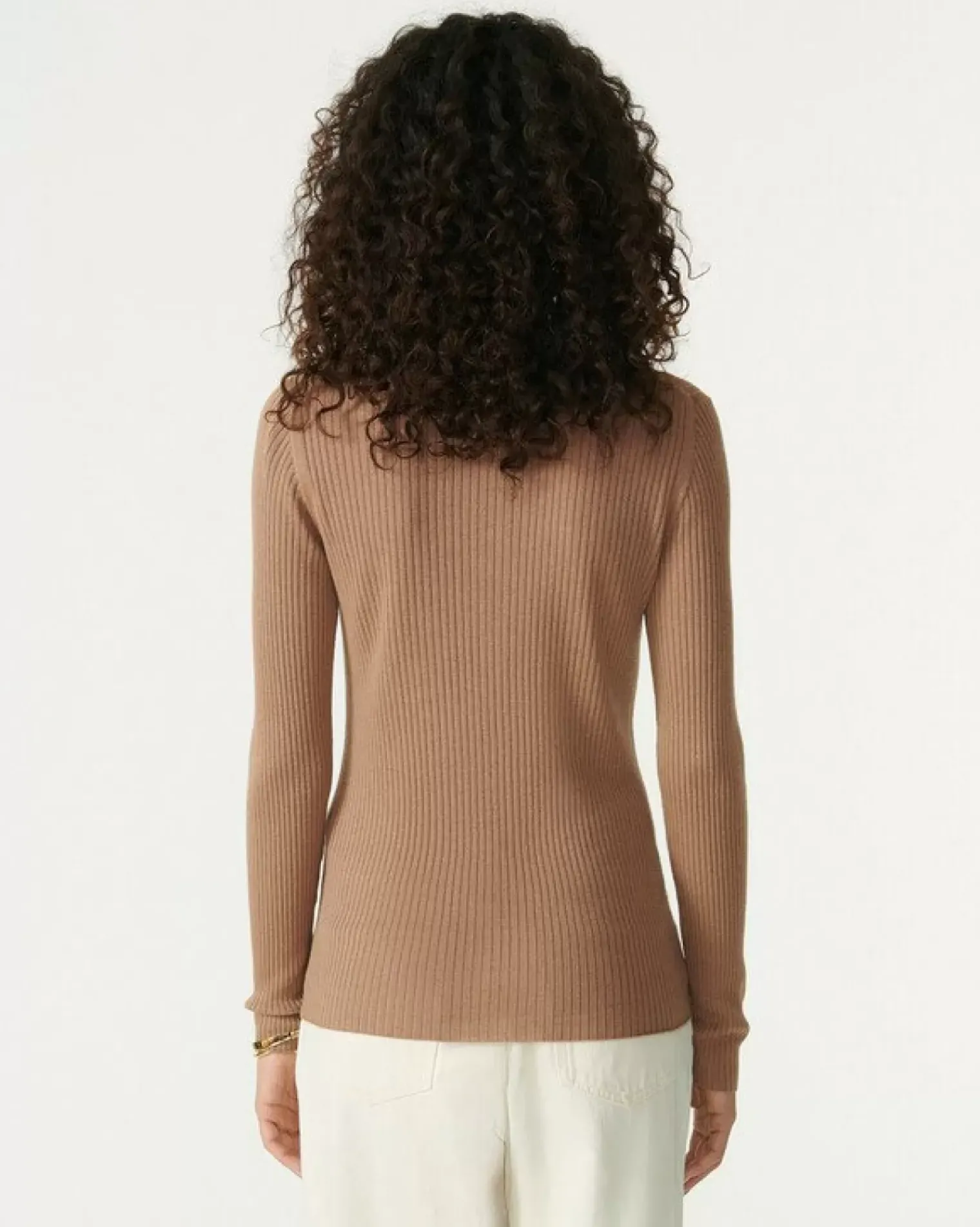 Kujten Jackets & Vests>Silk-Cashmere Long Sleeves Polo Camelo