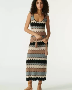 Kujten Dresses & Skirts>Silk-Cashmere Long Tank Dress Camelo