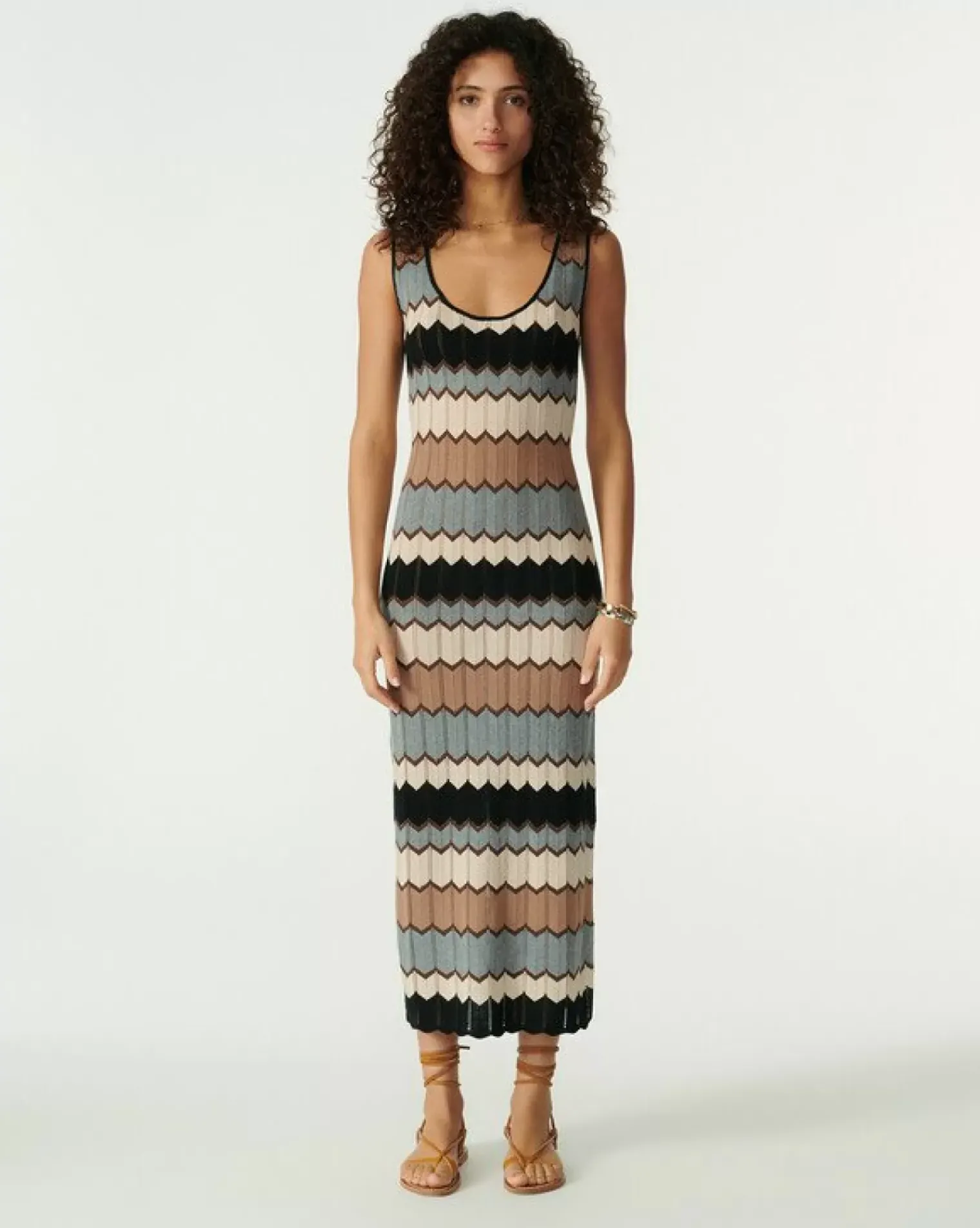 Kujten Dresses & Skirts>Silk-Cashmere Long Tank Dress Camelo
