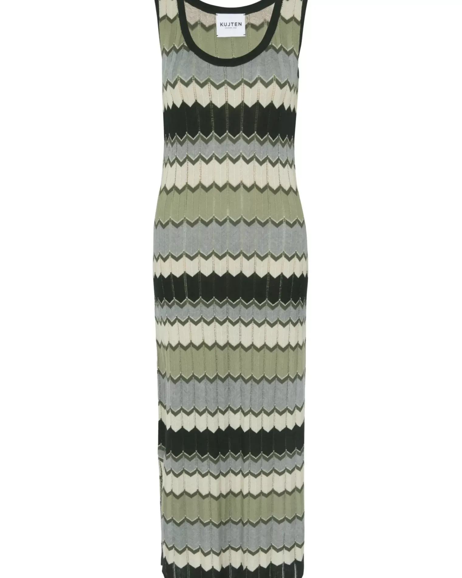 Kujten Dresses & Skirts>Silk-Cashmere Long Tank Dress Kaki Chine