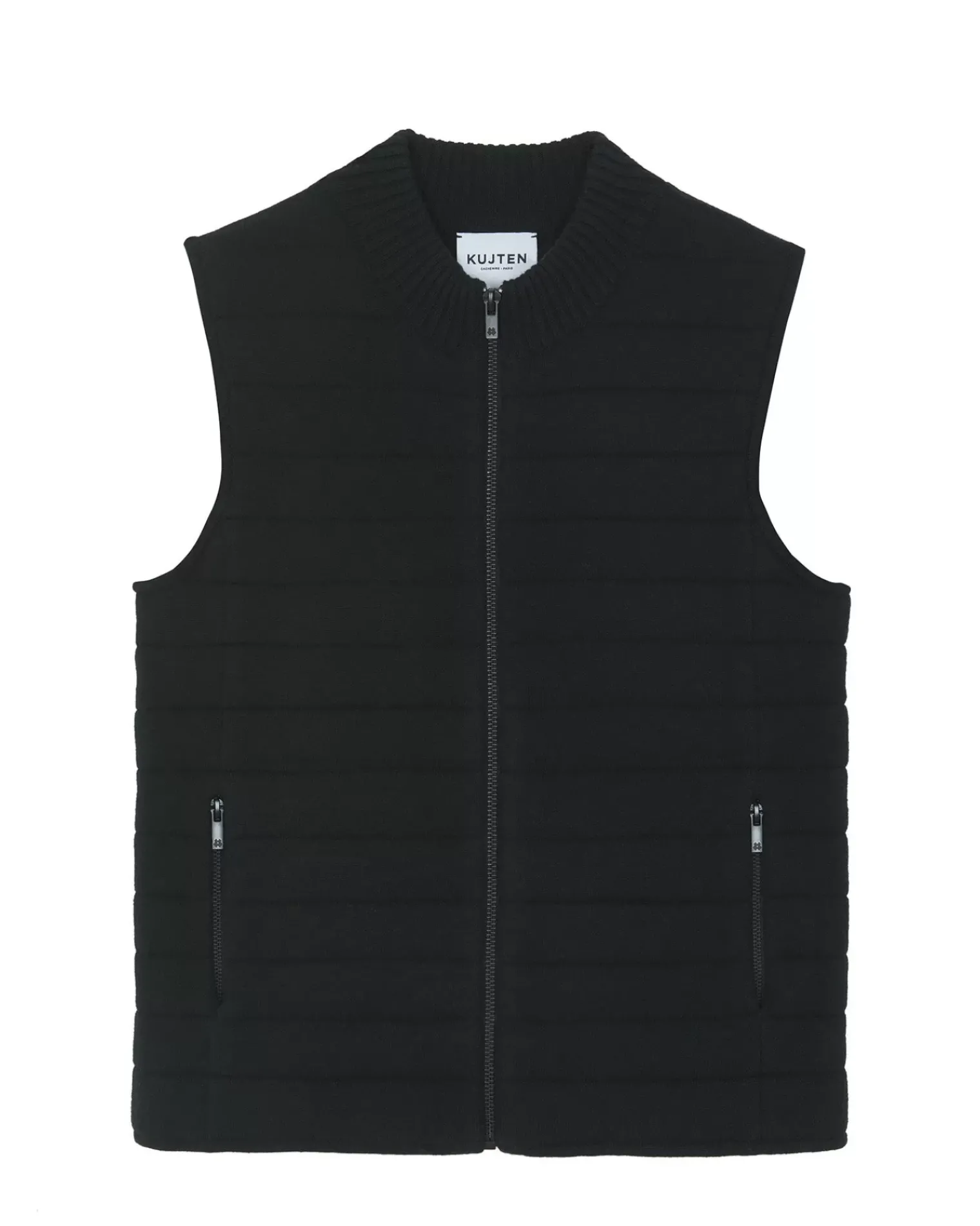 Kujten Coats>Sleeveless Cashmere Jacket Noir