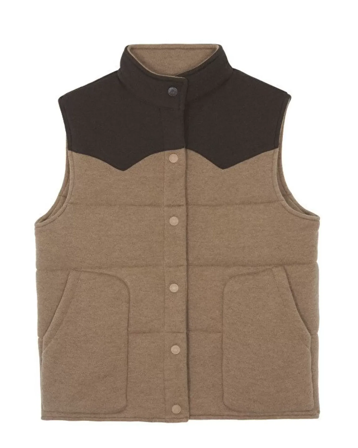 Kujten Coats>Sleeveless Cashmere Puffer Jacket, 2-Threads Camelo