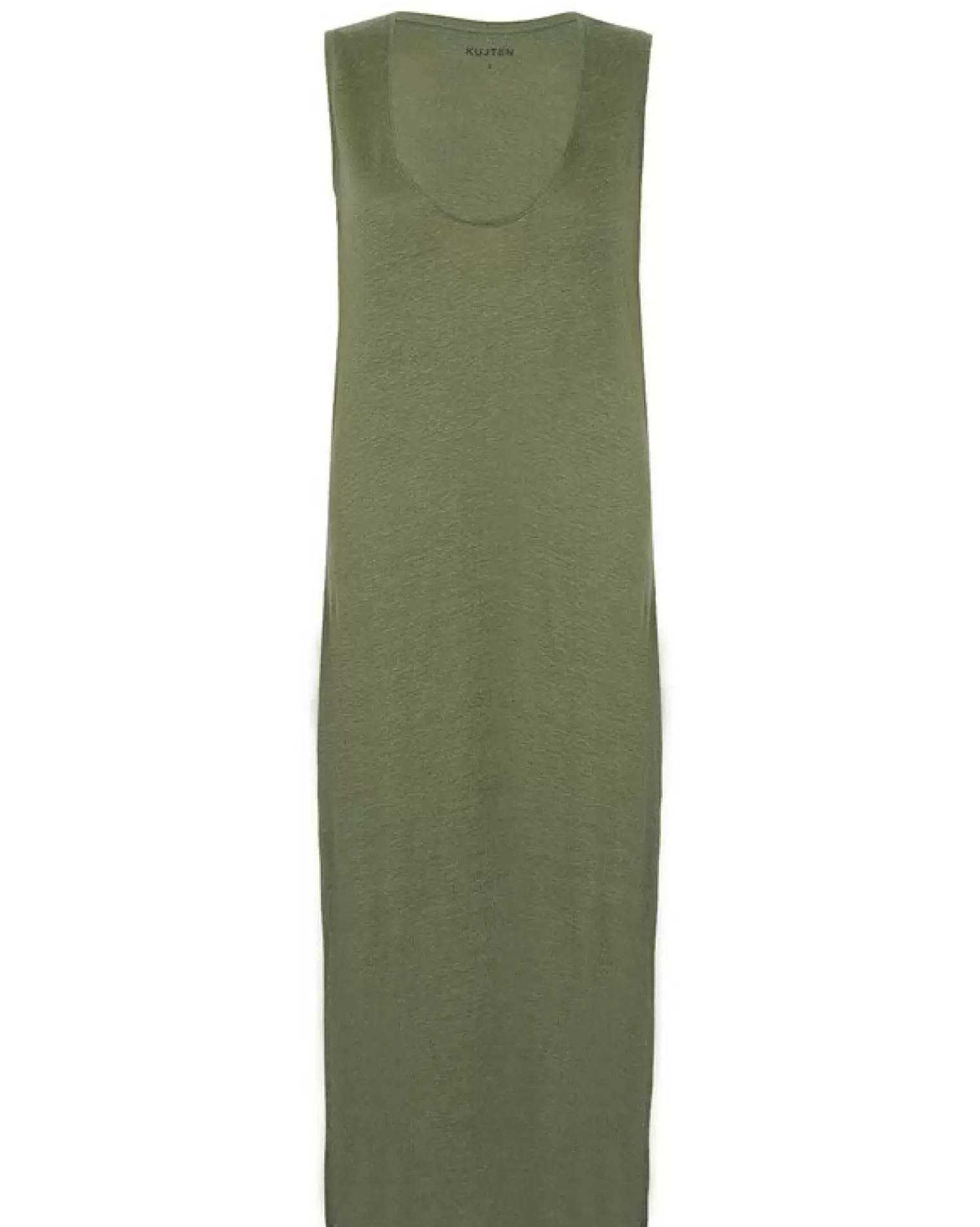 Kujten Dresses & Skirts>Sleeveless Linen Long Dress Kaki Clair