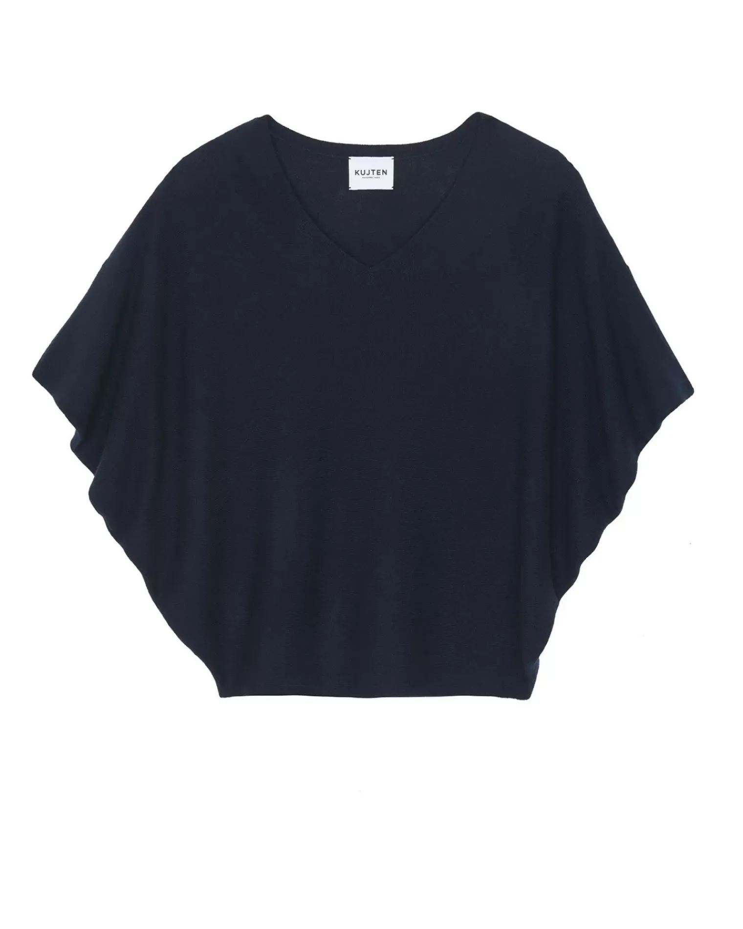 Kujten Sweaters & Sweatshirts>Sleeveless Oversized Woman V-Neck Cashmere Sweater Bleu Marine Fonce