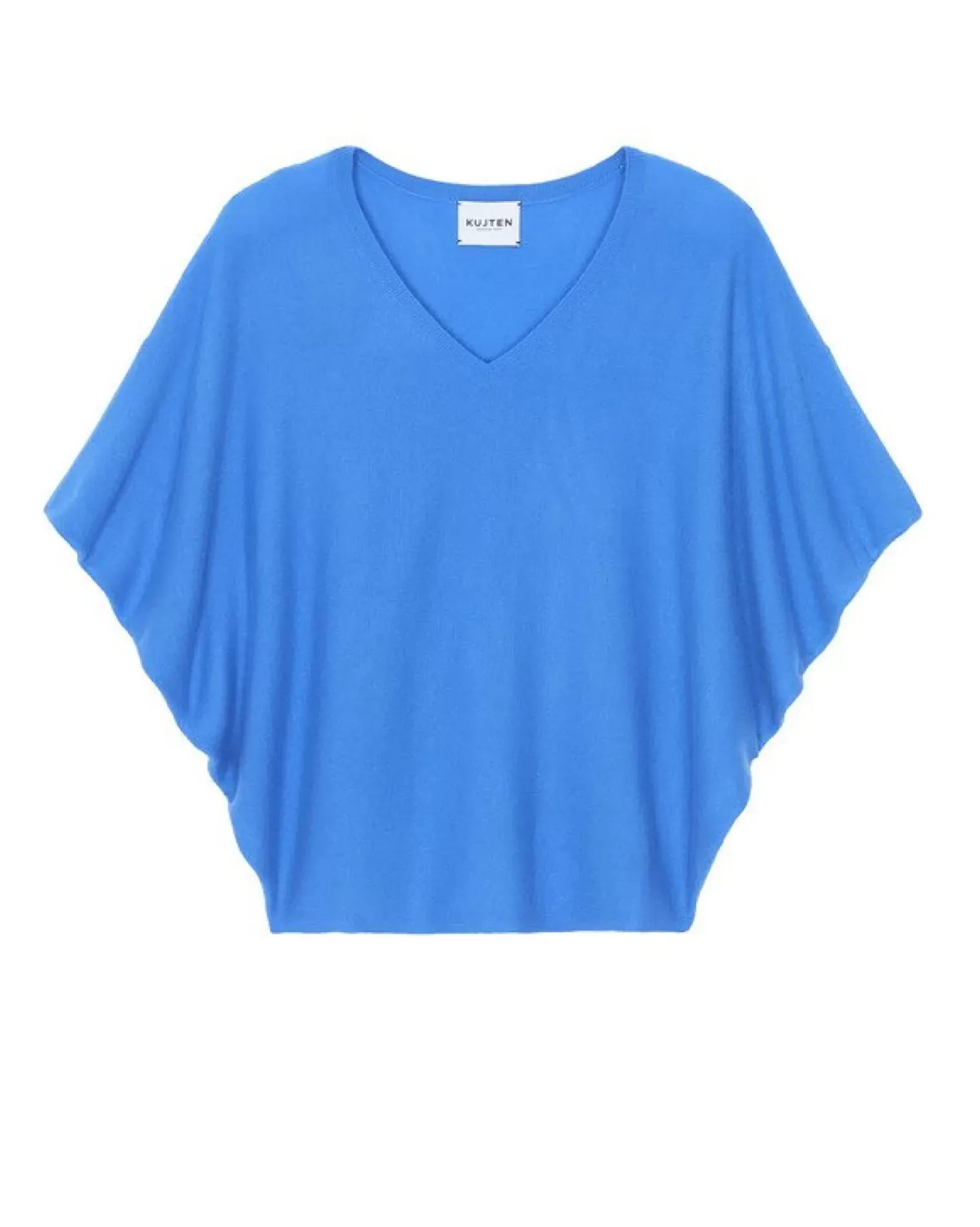 Kujten Sweaters & Sweatshirts>Sleeveless Oversized Woman V-Neck Cashmere Sweater Bleu Kabalos