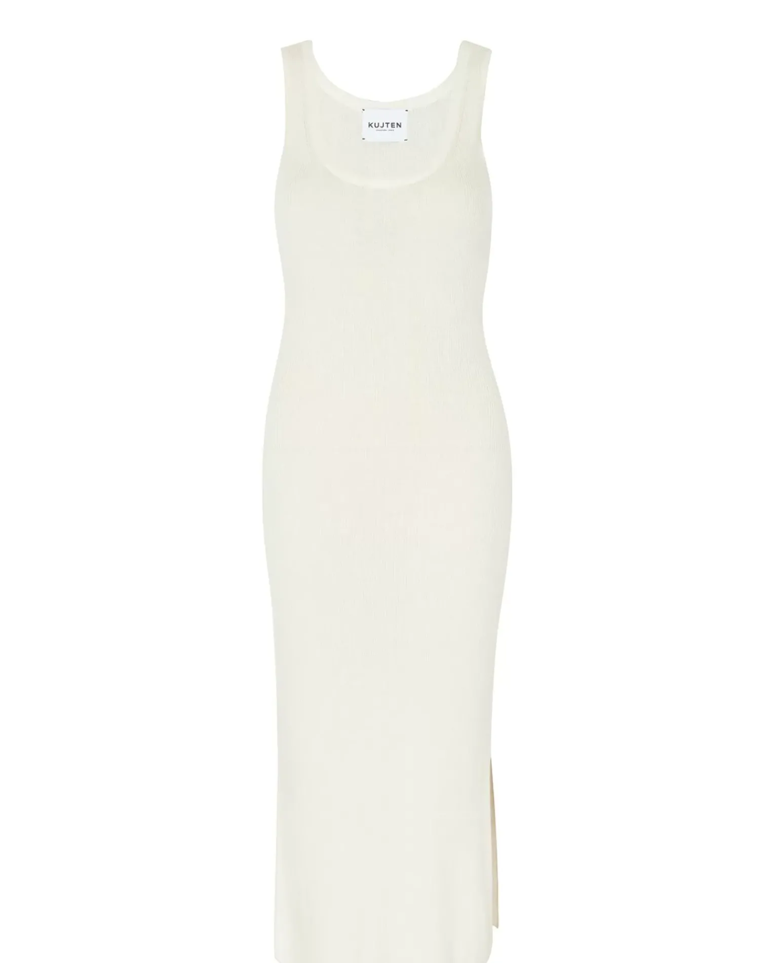 Kujten Dresses & Skirts>Sleeveless Silk & Cashmere Long Dress Blanc