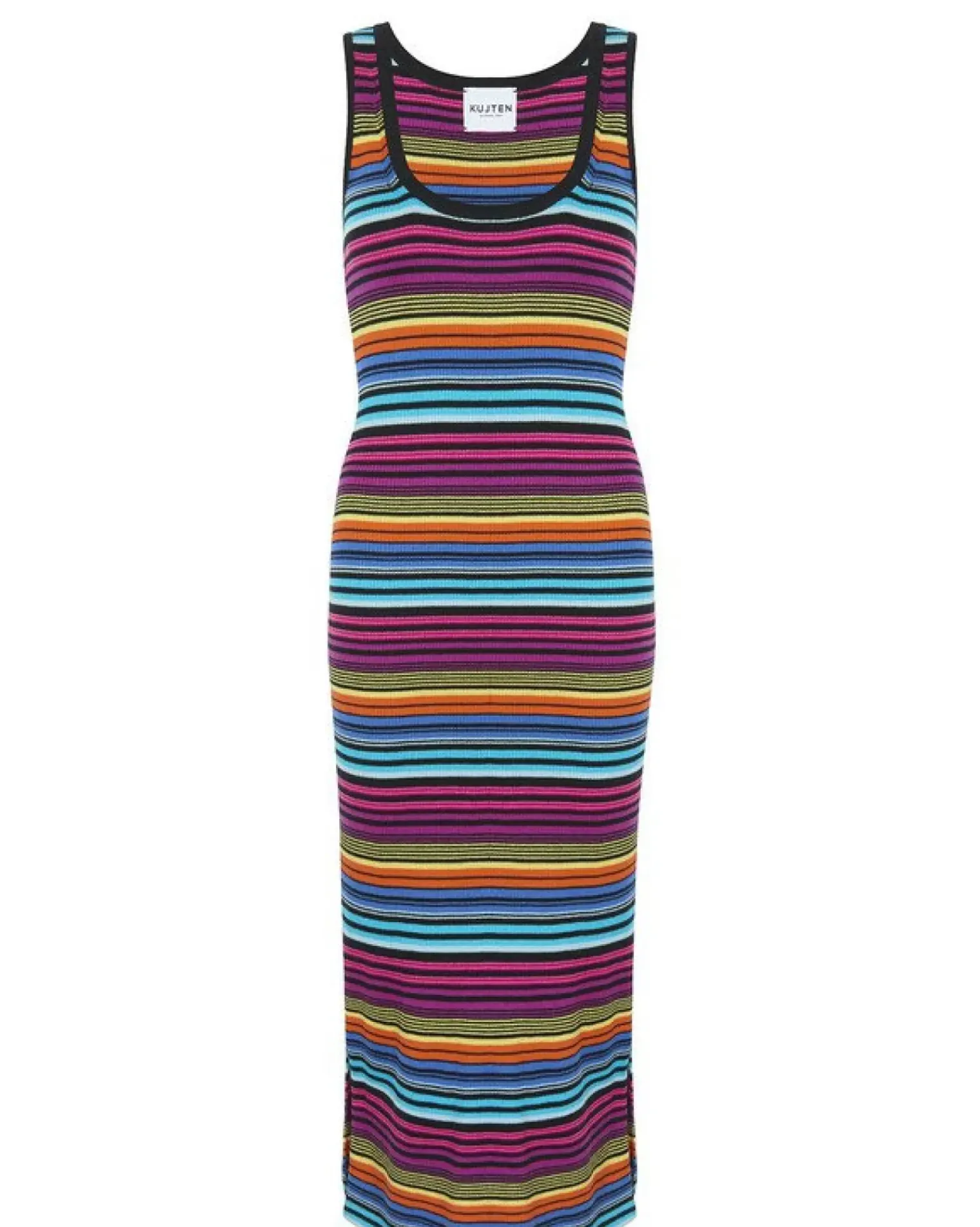 Kujten Dresses & Skirts>Sleeveless Silk & Cashmere Long Dress Noir Multico