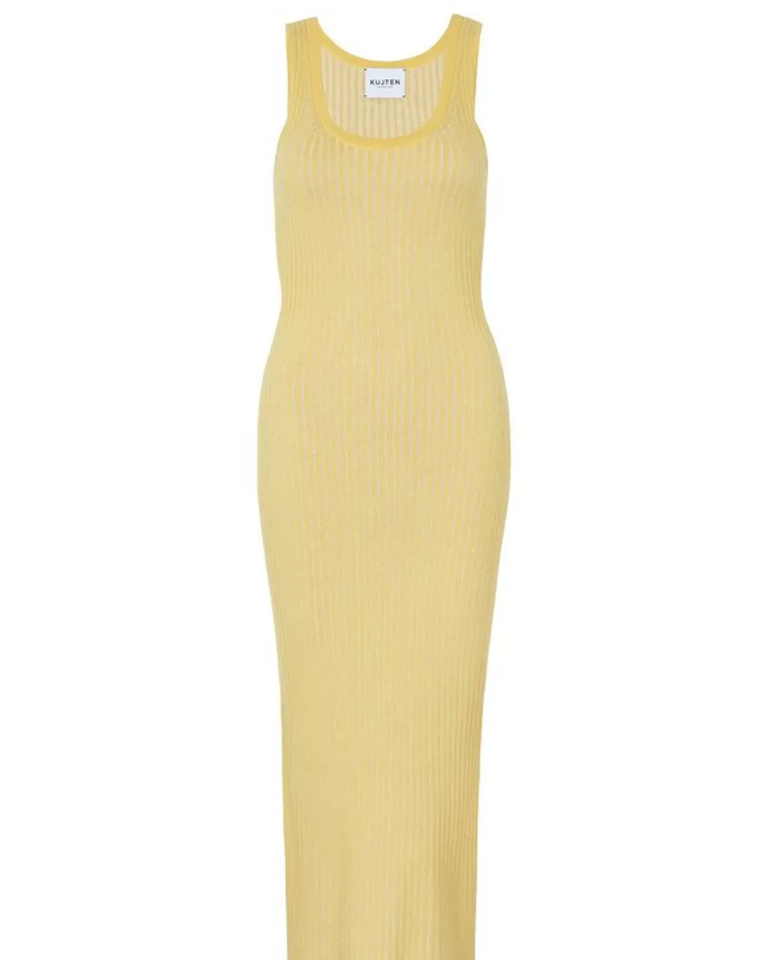Kujten Dresses & Skirts>Sleeveless Silk & Cashmere Long Dress Jaune Clair