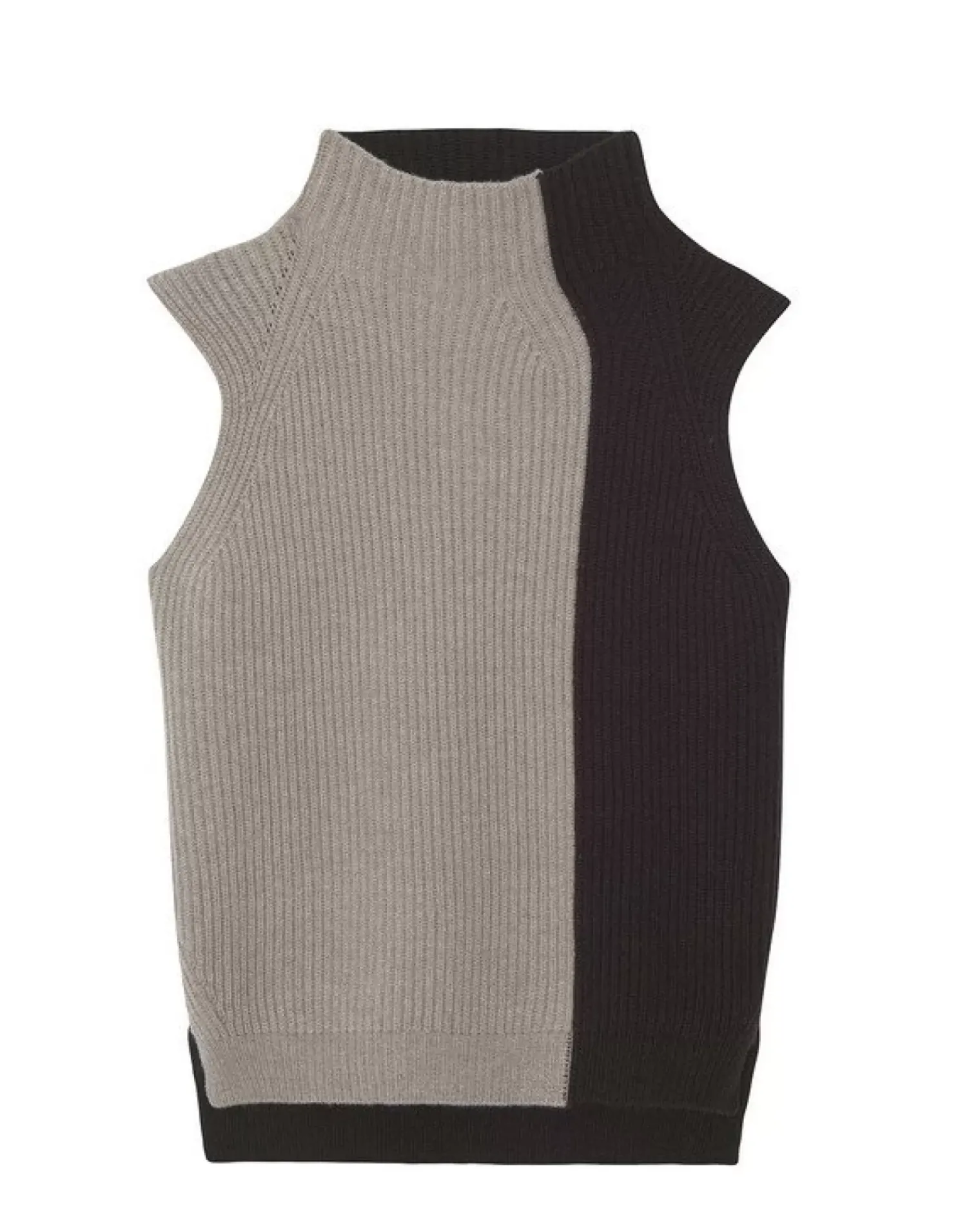 Kujten Sweaters & Sweatshirts>Sleeveless Turtleneck Cashmere Sweater Marron
