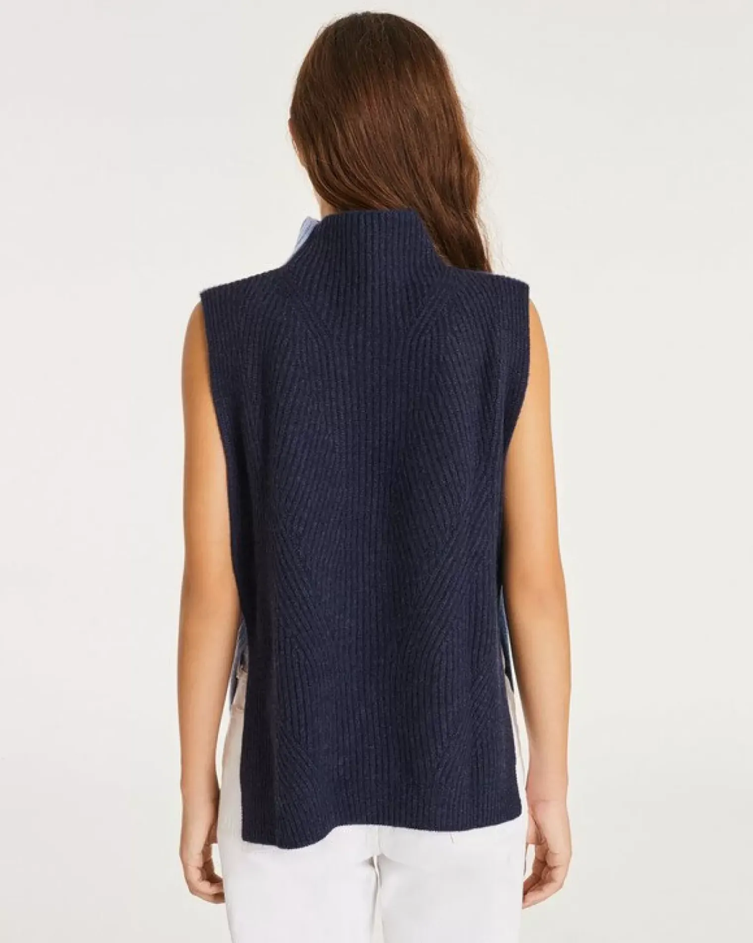 Kujten Sweaters & Sweatshirts>Sleeveless Turtleneck Cashmere Sweater Bleu Jeans