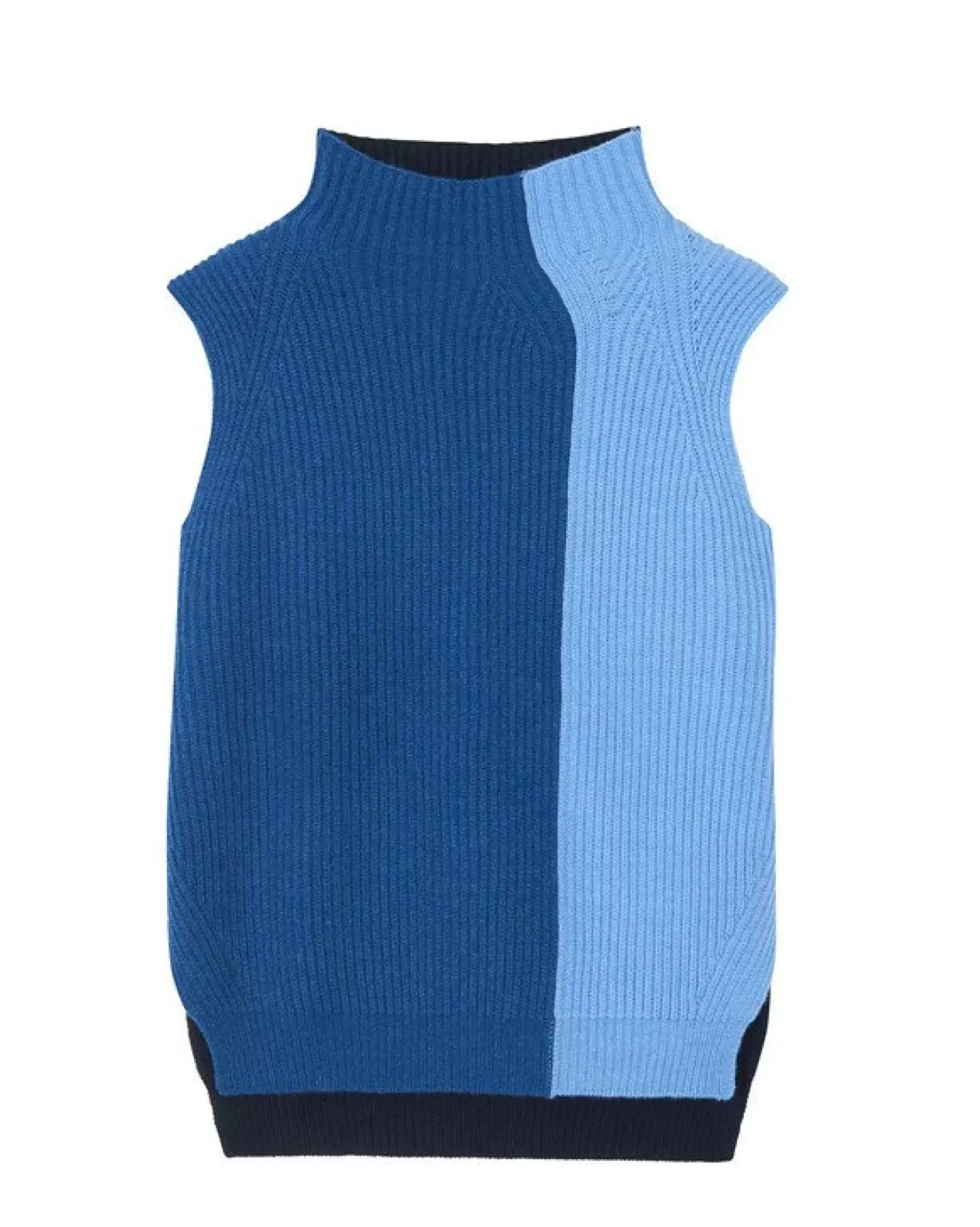 Kujten Sweaters & Sweatshirts>Sleeveless Turtleneck Cashmere Sweater Bleu Jeans