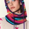 Kujten Scarves & Snoods>Striped Cashmere Hood, 8-Threads Multicolore