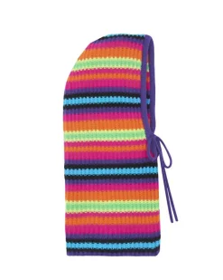 Kujten Scarves & Snoods>Striped Cashmere Hood, 8-Threads Multicolore