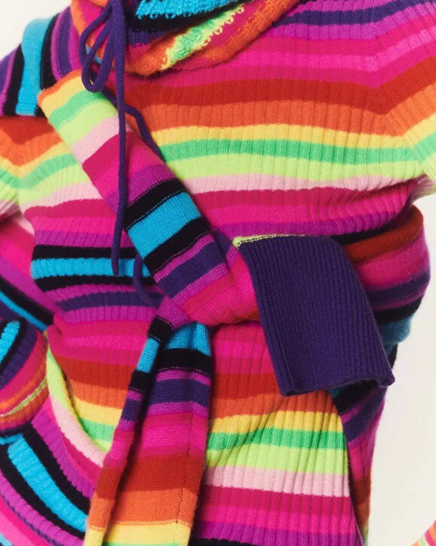 Kujten Sweaters & Sweatshirts>Striped Round Neck Cashmere Sweater, 2-Threads Multicolore