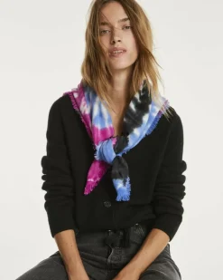 Kujten Bandanas>Tie & Dye Cashmere Bandana Rose Magenta