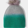 Kujten Hats & Headbands>Tie & Dye Cashmere Pompom Hat Vert Emeraude