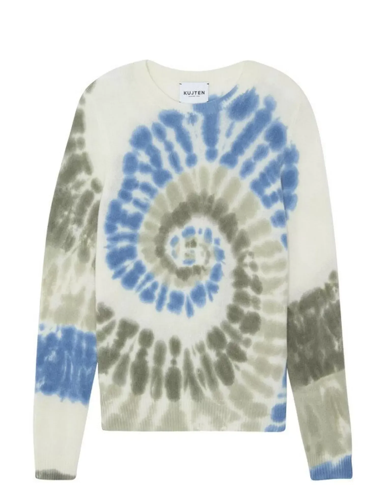 Kujten Sweaters & Sweatshirts>Tie & Dye Round Neck Cashmere Sweater Bleu Jeans