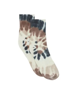 Kujten Socks & Leg Warmers>Tie Dye Cashmere Socks, 4-Threads Camelo
