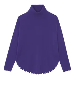 Kujten Sweaters & Sweatshirts>Turtleneck Cashmere Sweater, 2-Threads Deep Purple