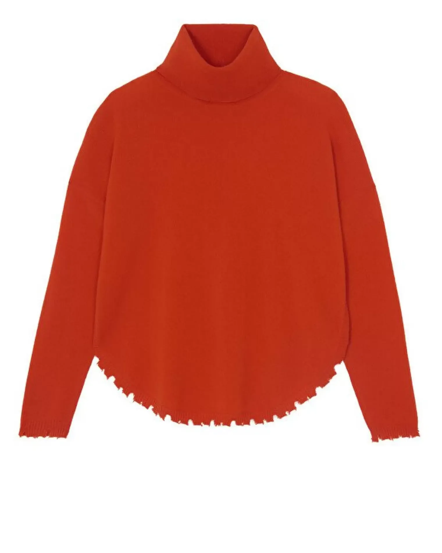 Kujten Sweaters & Sweatshirts>Turtleneck Cashmere Sweater, 2-Threads Orange Rosso