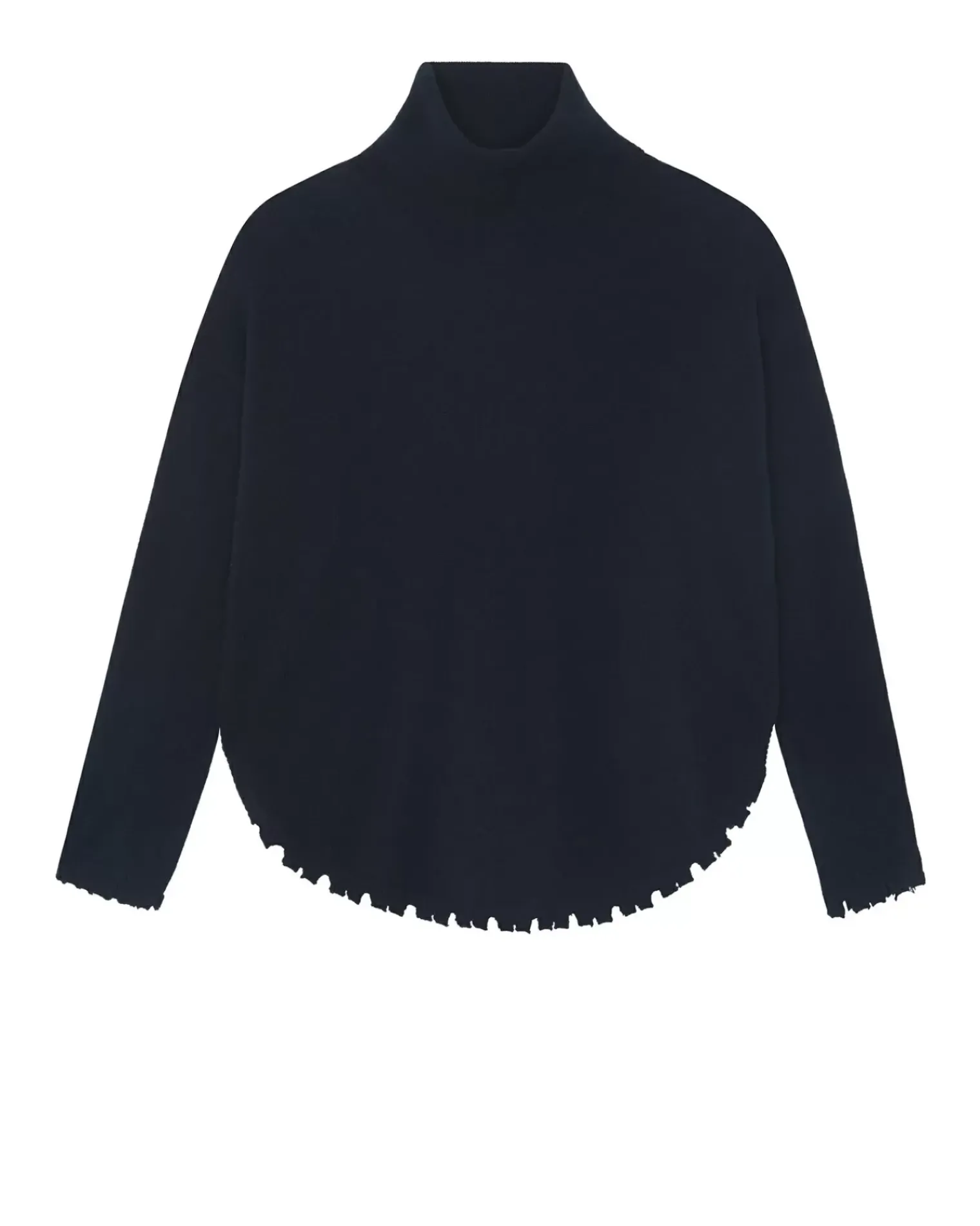 Kujten Sweaters & Sweatshirts>Turtleneck Cashmere Sweater, 2-Threads Bleu Marine Fonce