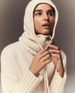 Kujten Hats & Headbands>Twisted Cashmere Hood, 8-Threads Blanc