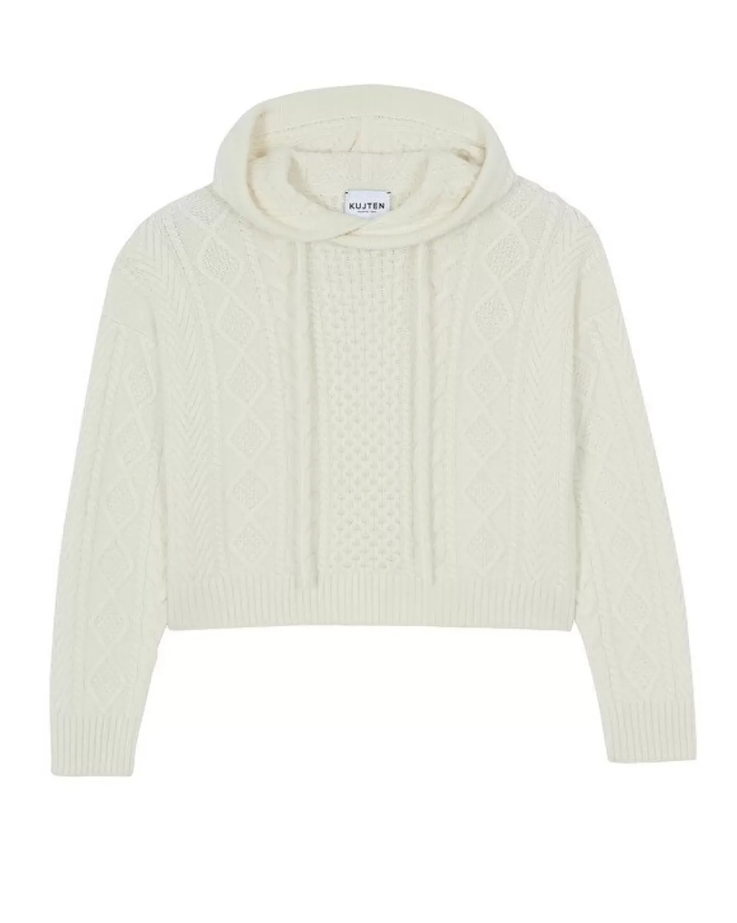 Kujten Hoodies>Twisted Cashmere Hoodie, 8-Threads Blanc