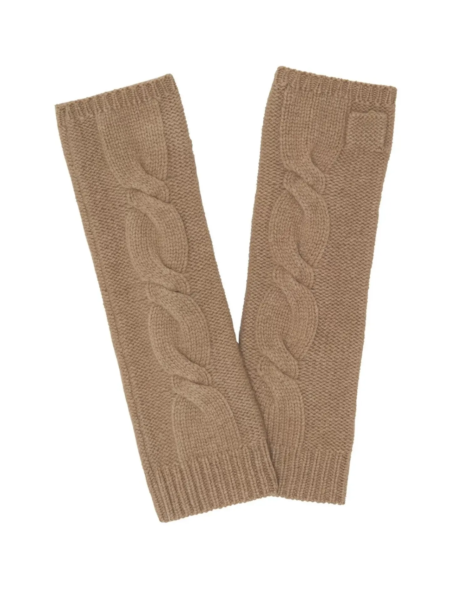 Kujten Gloves & Mittens>Twisted Cashmere Mittens Camelo