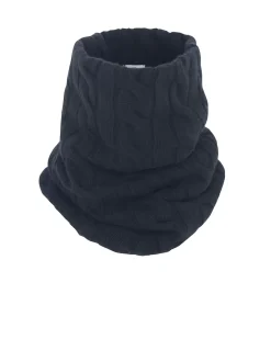 Kujten Scarves & Snoods>Twisted Cashmere Snood, 6-Threads Bleu Marine Fonce