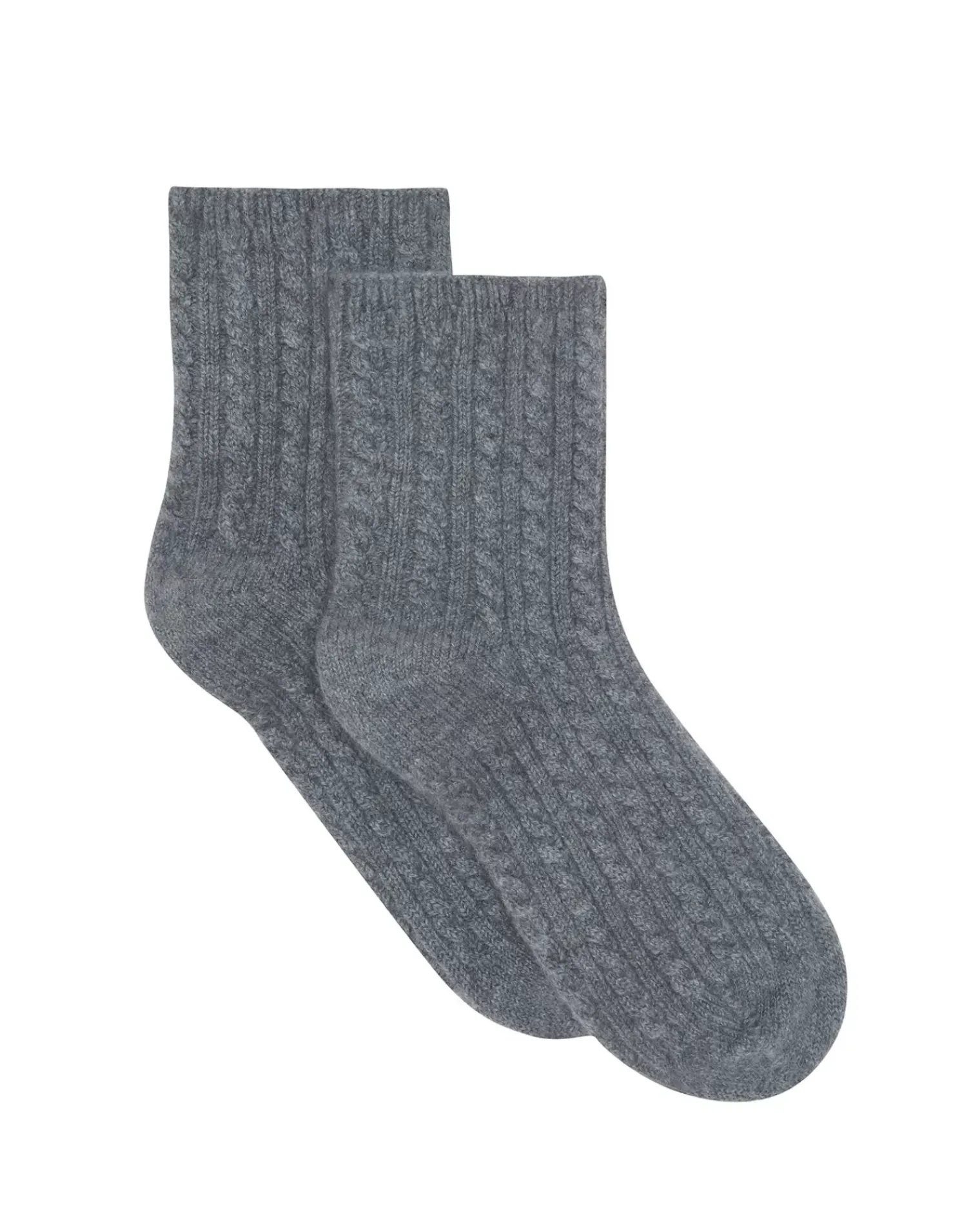 Kujten Socks & Leg Warmers>Twisted Cashmere Socks, 4-Threads Gris Flanelle